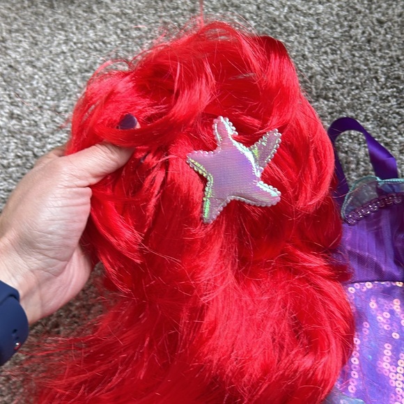 4T toddler girl Little Mermaid Ariel costume with red wig - Picture 3 of 10